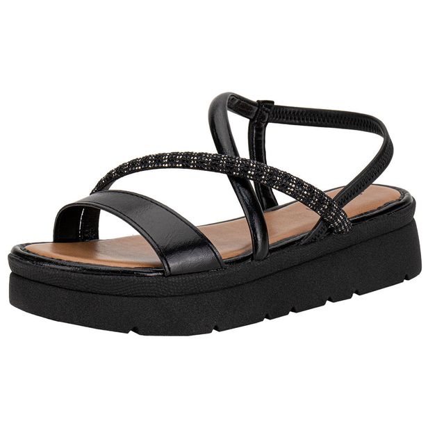 Sandália Feminina Flat Mississipi J0212 PRETO 34