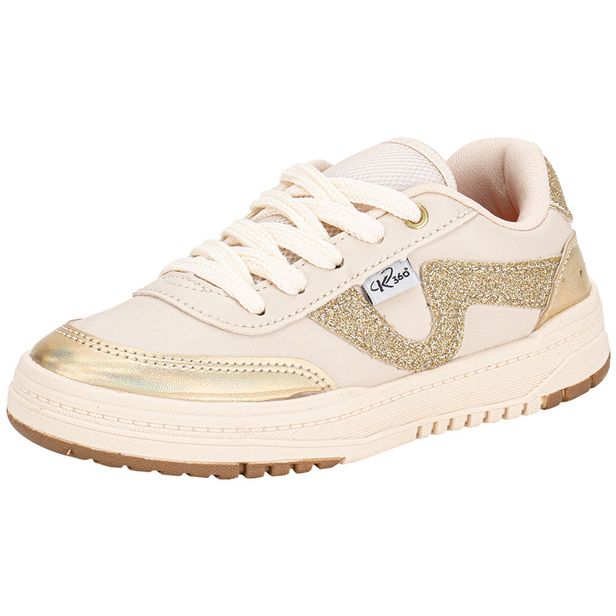 Tênis Infantil Feminino K360 Kidy 4481006 BEGE/OURO 28