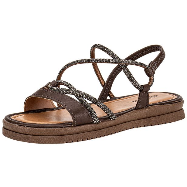 Sandália Feminina Flat Mississipi MF031 CAFÉ 34