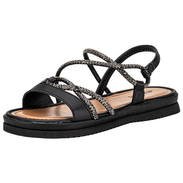 Sandália Feminina Flat Mississipi MF031 PRETO 34