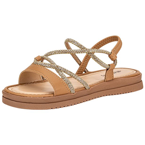 Sandália Feminina Flat Mississipi MF031 CAMEL 34