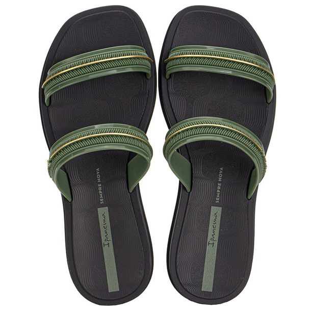 Chinelo Feminino Slide Glow Ipanema 27400 PRETO/VERDE 33/34