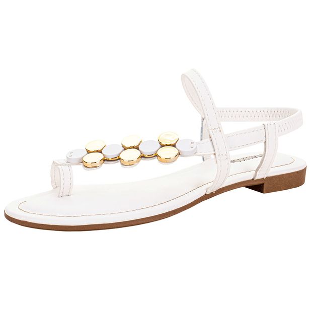 Sandália Feminina Flat Mississipi J0421 BRANCO 34