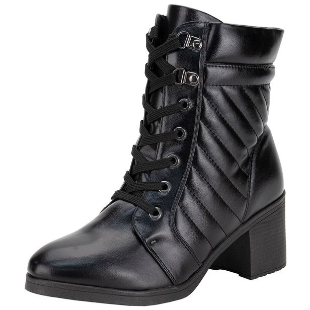 Bota Feminina Coturno Mooncity 73202 PRETO 34