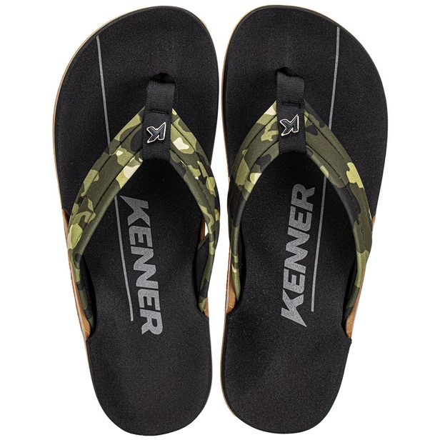 Chinelo Masculino NK6 Army Kenner ELH PRETO/VERDE 38