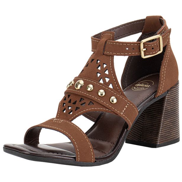 Sandália Feminina Salto Grosso Dakota Y9994 CAFÉ 34