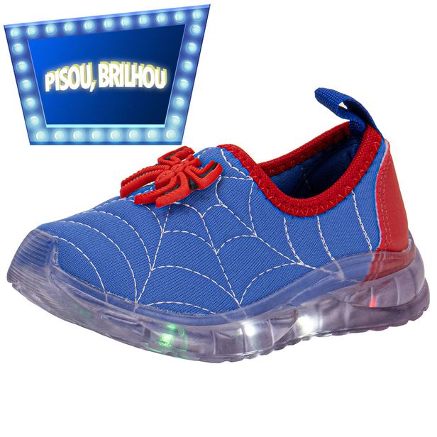 Tênis Infantil Masculino Led Fuffy 15503 AZUL/VERMELHO 21