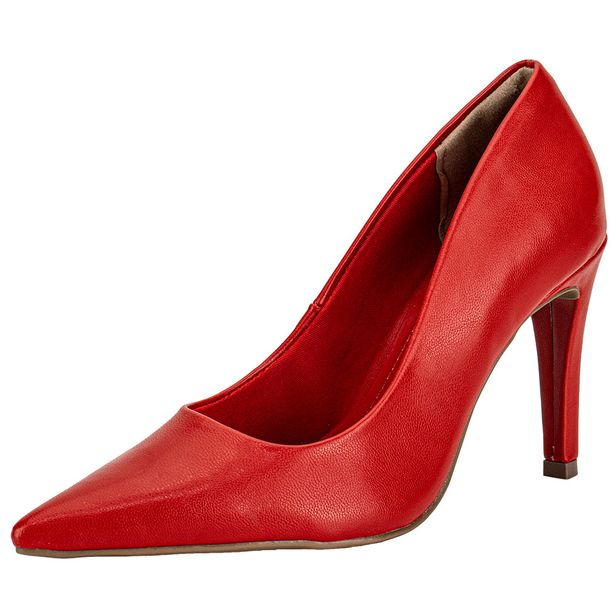 Scarpin Feminino Salto Fino Via Marte 045001 VERMELHO 35