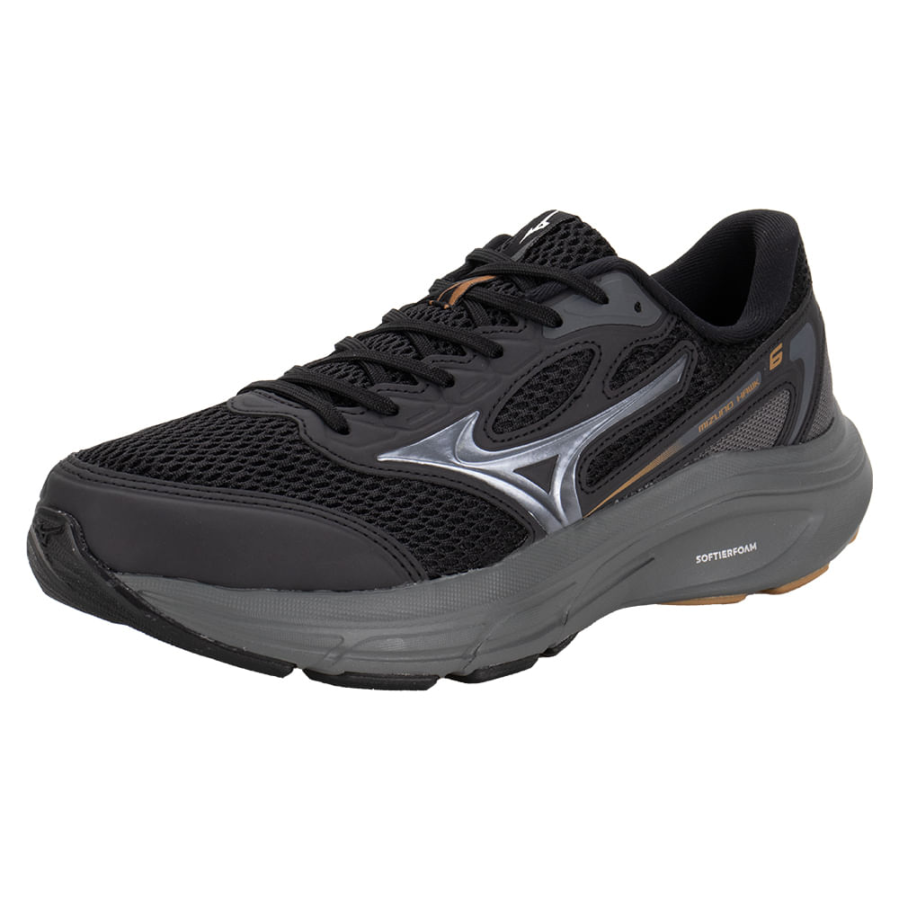Tênis Masculino Hawk 6 Mizuno 101033033 PRETO/CINZA | Clovis Calçados