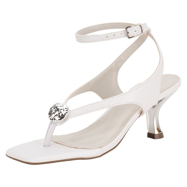 Sandália Feminina Salto Taça Via Marte 177043 BRANCO 34