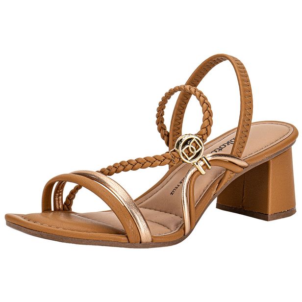 Sandália Feminina Salto Grosso Dakota Y9371 CARAMELO 34