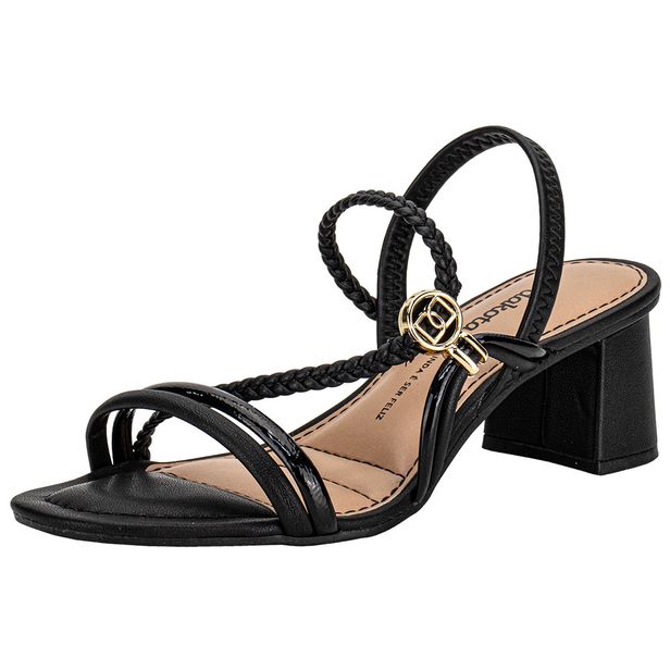 Sandália Feminina Salto Grosso Dakota Y9371 PRETO 34