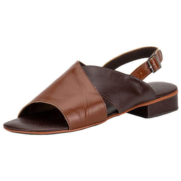 Sandália Feminina Salto Grosso Miss Western 21009 CAFÉ 35