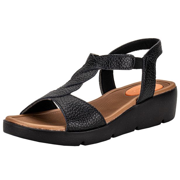 Sandália Feminina Anabela Usaflex AL43013 PRETO 33