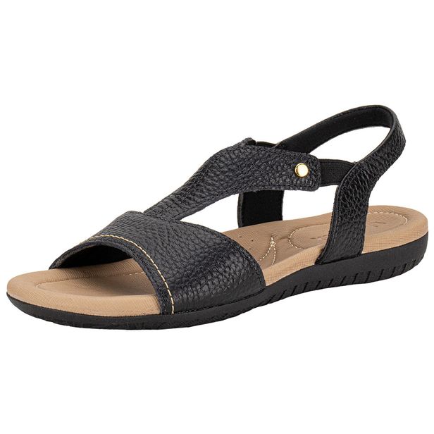 Sandália Feminina Flat Usaflex R18083 PRETO 34