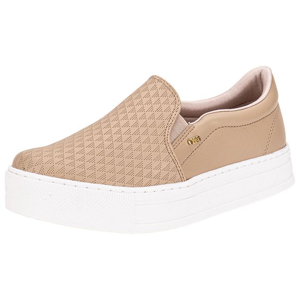 Tênis Feminino Slip On Via Marte 010023 BEGE 34