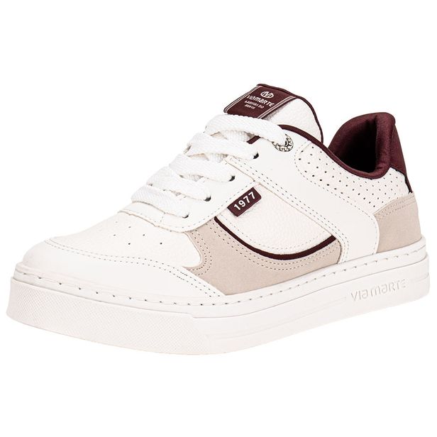 Tênis Feminino Casual Via Marte 281004 BRANCO/VERMELHO 34