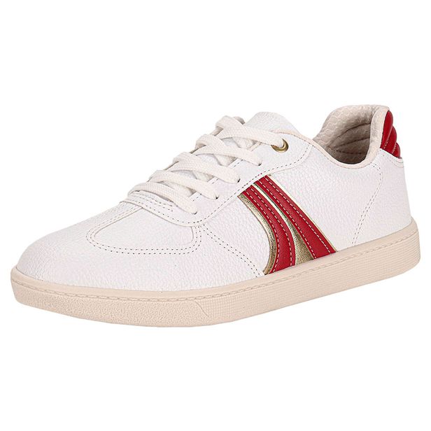 Tênis Feminino Casual Beira Rio 4313105 BRANCO/VERMELHO 34