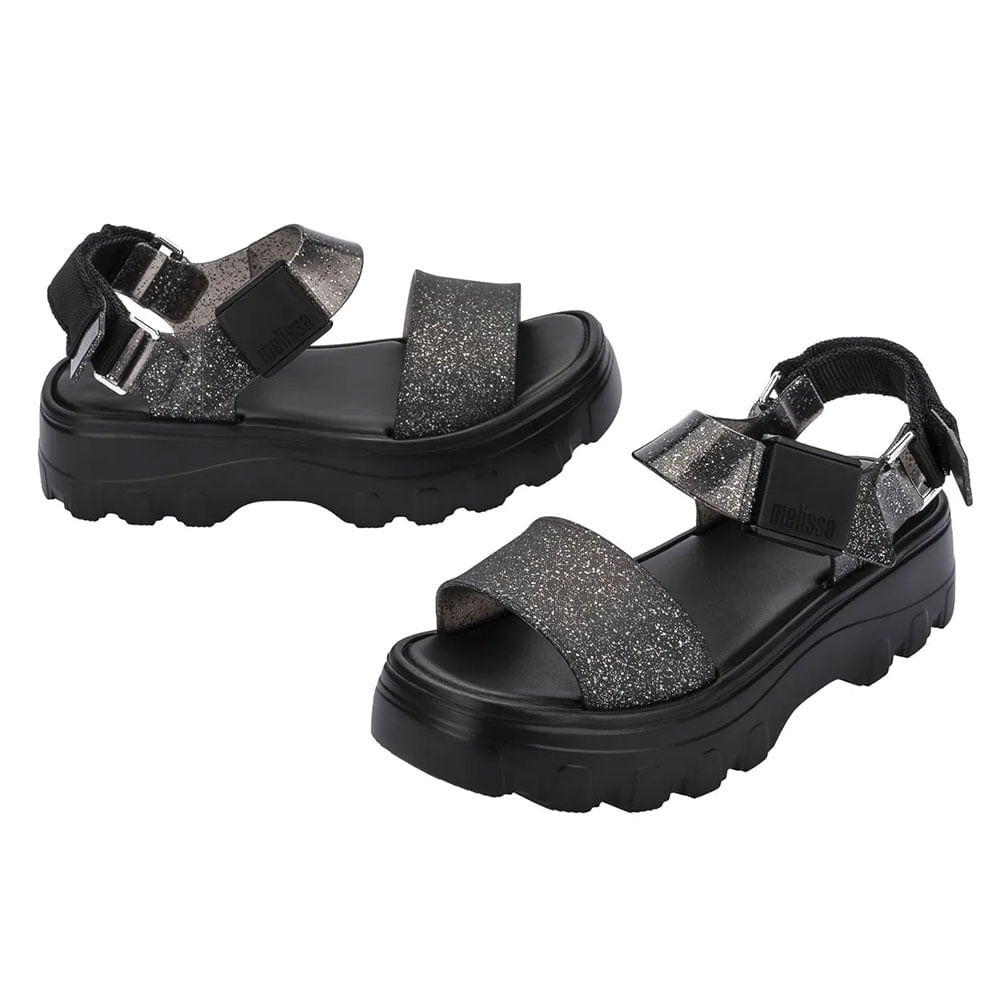 Melissa Kick Off Sandal Shiny 33888 PRETO - cloviscalcados