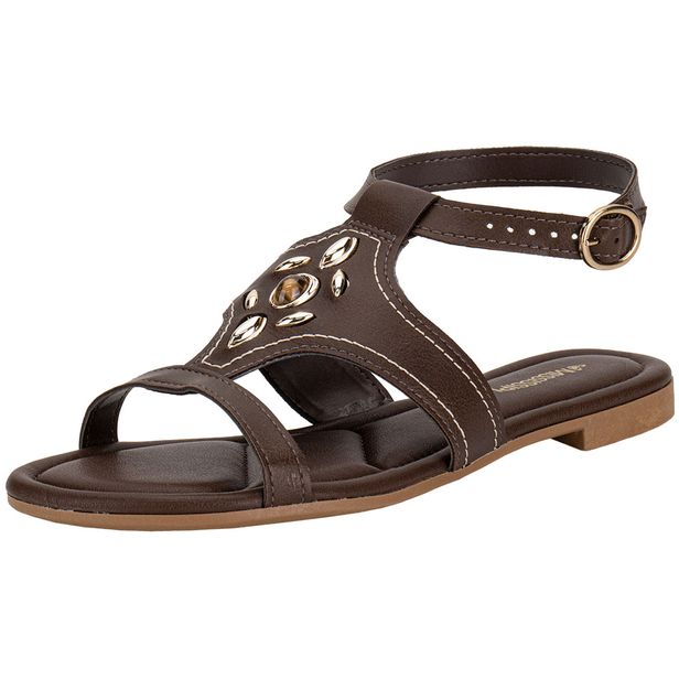 Sandália Feminina Flat Mississipi J0371 CHOCOLATE 34