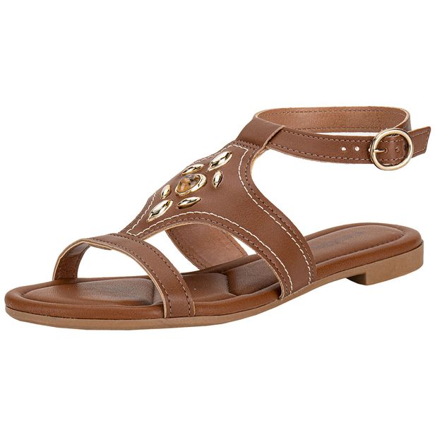 Sandália Feminina Flat Mississipi J0371 CAMEL 34