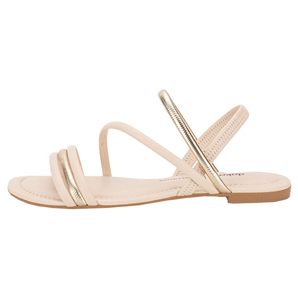 Sandália Feminina Flat Dakota Y8481 MARFIM - cloviscalcados