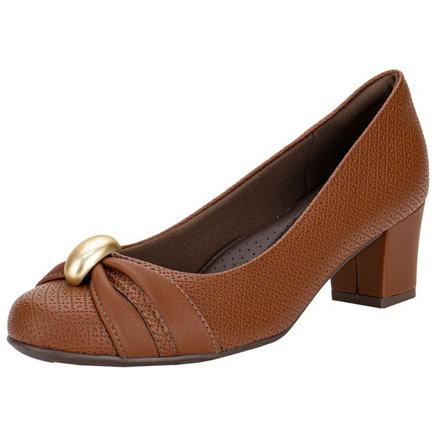 Sapato Feminino Salto Grosso Piccadilly 110184 CONHAQUE 36