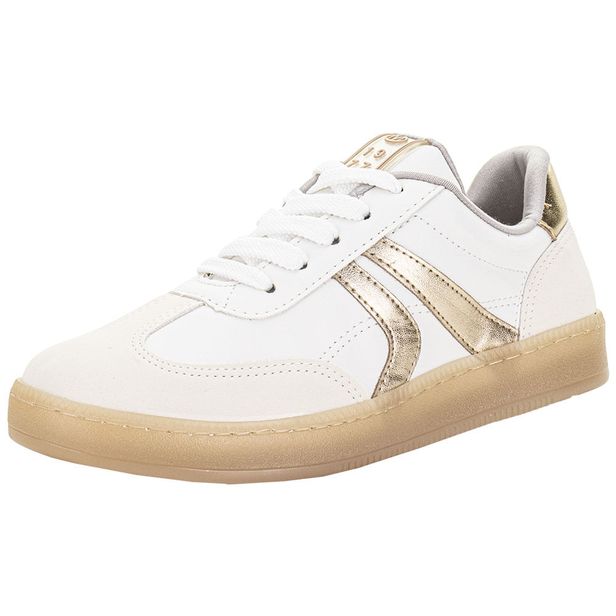 Tênis Feminino Casual Via Marte 213012 BRANCO/DOURADO 34