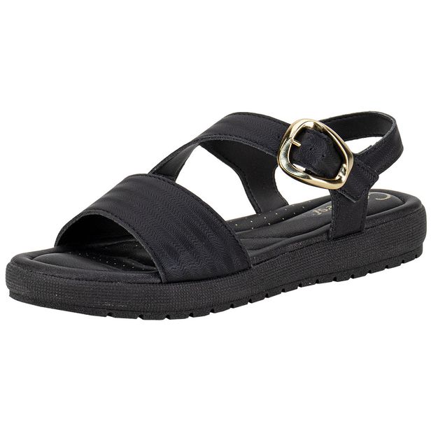 Sandália Feminina Flat Campesi CP582 PRETO 34