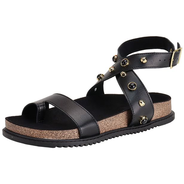 Sandália Feminina Flat Beira Rio 8524114 PRETO 34
