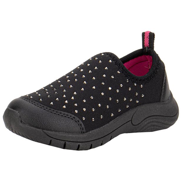 Tênis Infantil Feminino Slip On Lily Kids 19049 PRETO 21