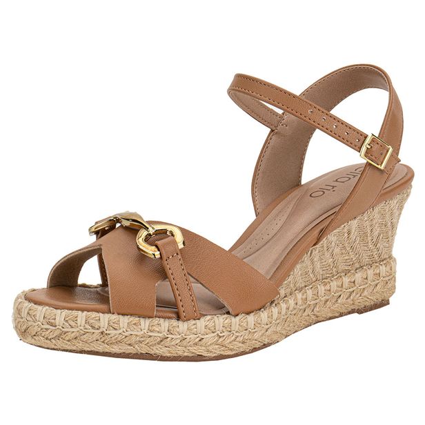 Sandália Feminina Anabela Beira Rio 8486119 CAMEL 36