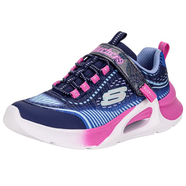 Tênis Infantil Feminino Tide Tech Skechers 303896 AZUL/ROSA 28