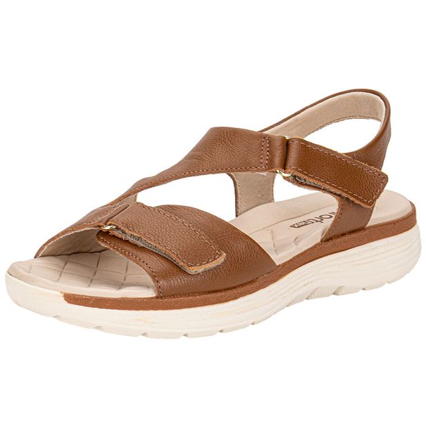 Sandália Feminina Flat ComfortFlex 2543404 CARAMELO 34