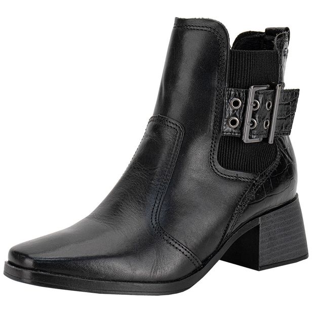 Bota Feminina Cano Baixo Pegada 282351 PRETO 34