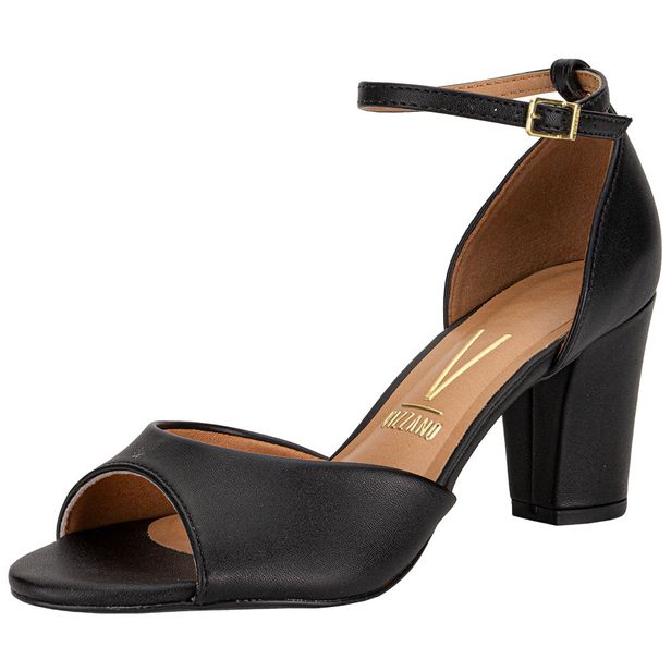 Sandália Feminina Salto Médio Vizzano - 6262206 PRETO 01 34