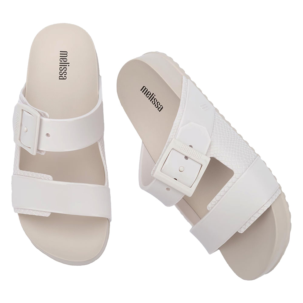 Melissa Cozy Connection Slide 35832 BRANCO/BEGE - cloviscalcados