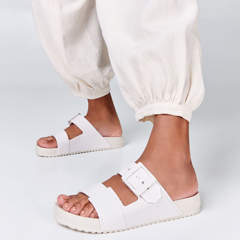 Melissa Cozy Connection Slide 35832 BRANCO/BEGE - cloviscalcados