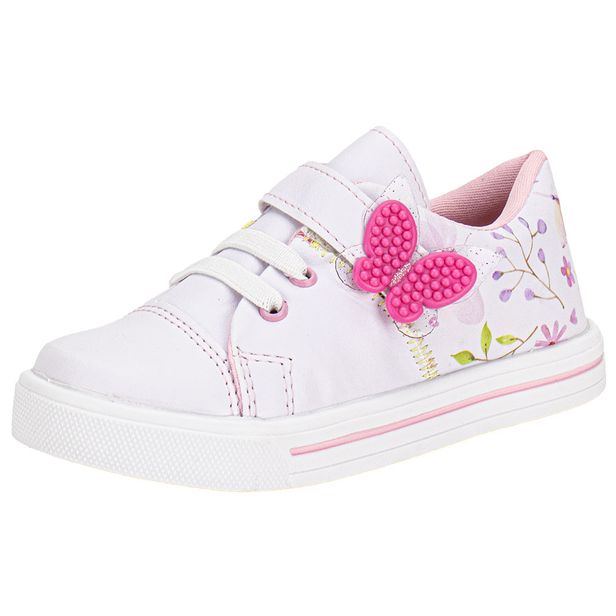 Tênis Infantil Feminino Linda Jú - 15551 BRANCO/ROSA 06 21