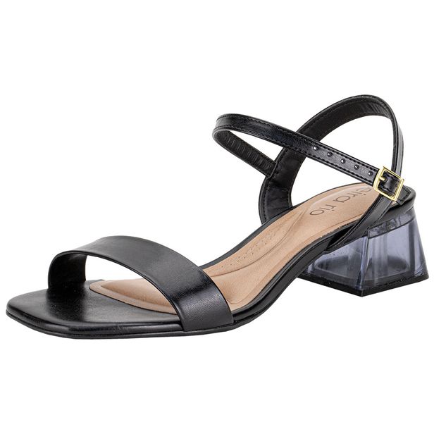 Sandália Feminina Salto Grosso Beira Rio 8468213 PRETO 34