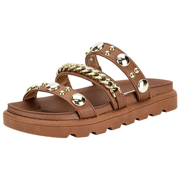 Tamanco Feminino Flat Vizzano 6510102 CHOCOLATE 34