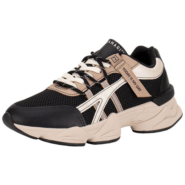 Tênis Feminino Chunky Ramarim 2590206 PRETO/BEGE 34