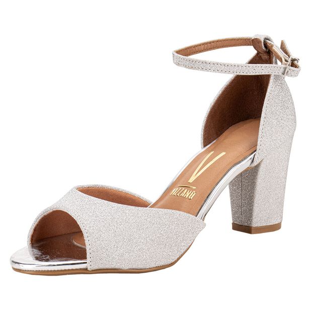 Sandália Feminina Salto Médio Vizzano - 6262206 PRATA 02 35
