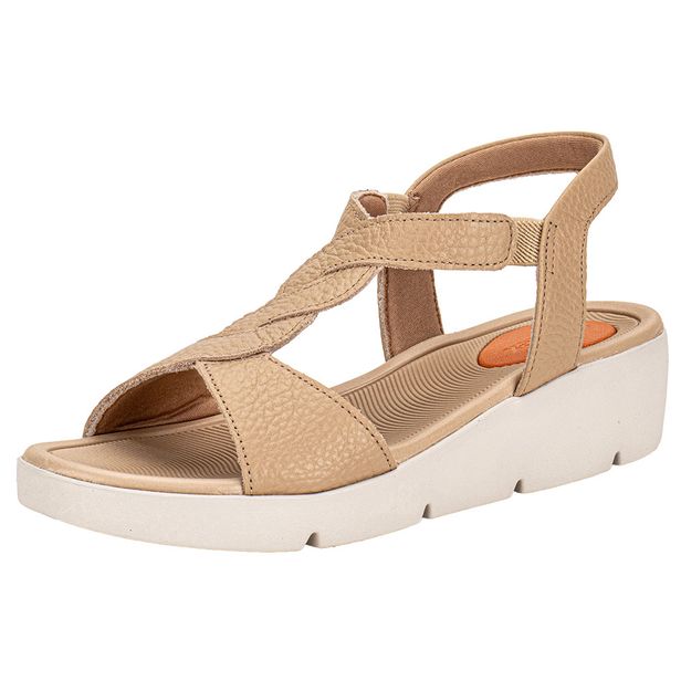 Sandália Feminina Anabela Usaflex AL43013 BEGE 34