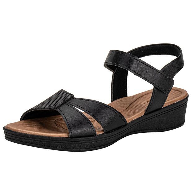 Sandália Feminina Anabela Usaflex UD04011 PRETO 34
