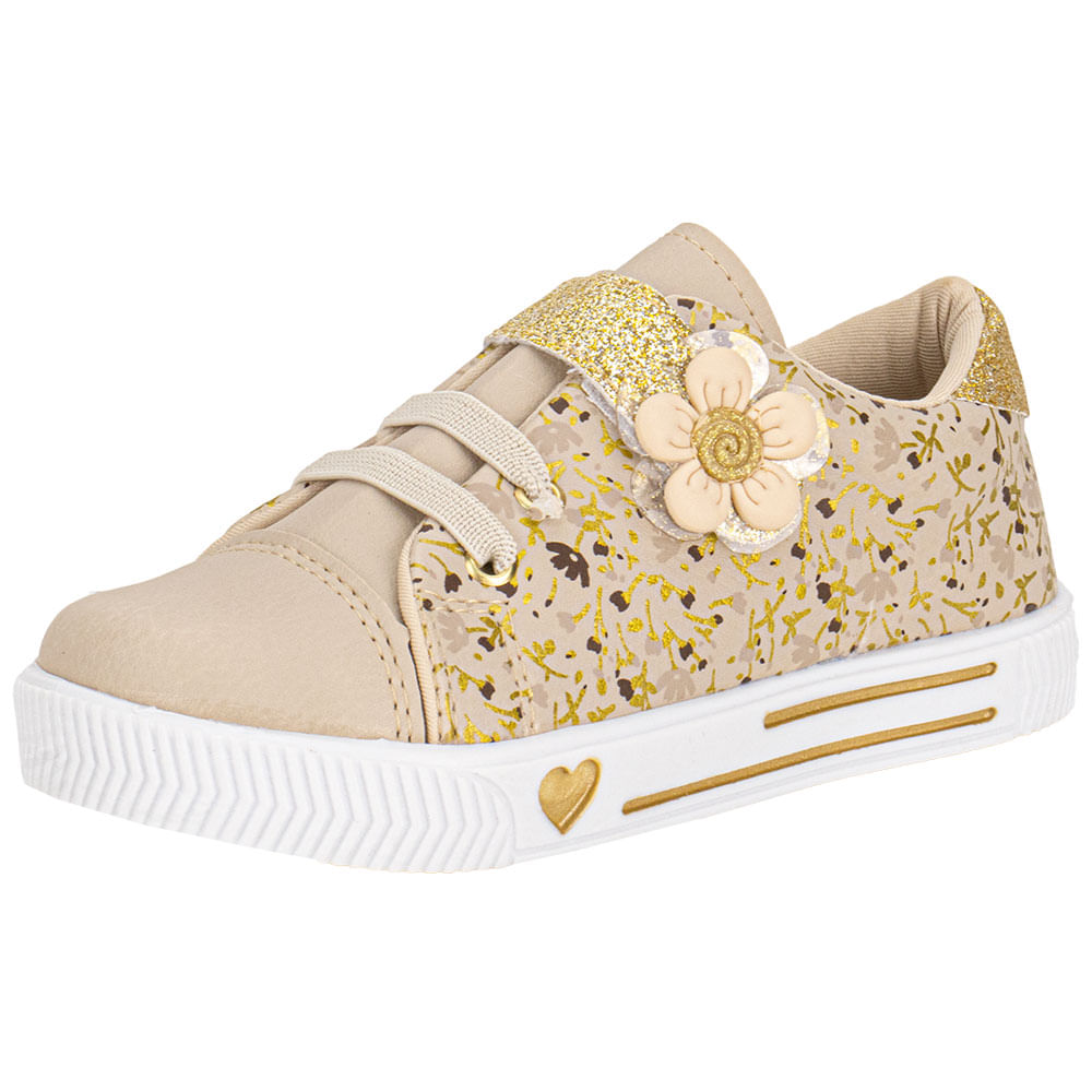 Tênis Infantil Feminino Linda Jú - 15551 BEGE 04 26