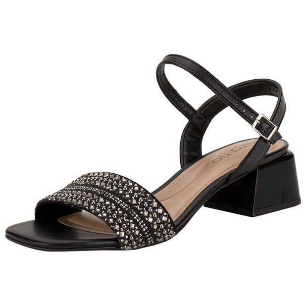 Sandália Feminina Salto Grosso Beira Rio 8423232 PRETO 34