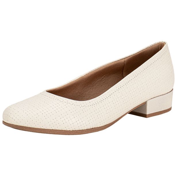 Sapato Feminino Salto Grosso Usaflex UF04003 MARFIM 34