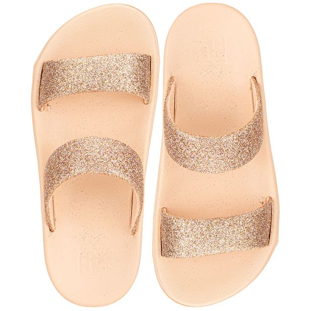 Chinelo Infantil Feminino Slide Bestie Grendene Kids 19207 OURO/ROSADO 28