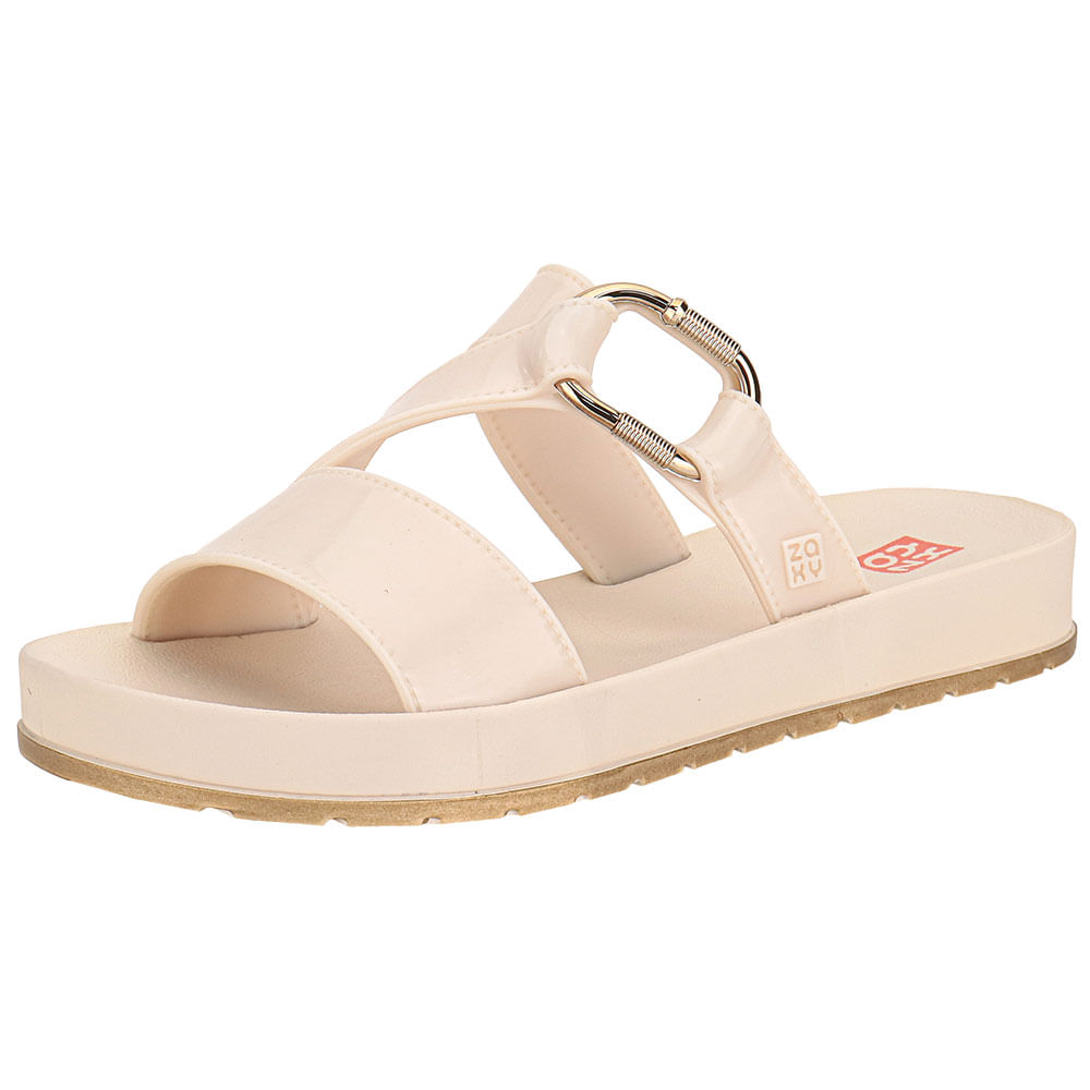 Chinelo Feminino Slide Tour Mix Zaxy 19163 MARFIM | Clovis Calçados